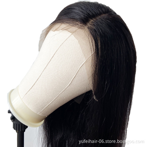 Top quality virgin human hair 360 lace frontal wig with baby hair cuticle aligned Peruvian human hair wigs